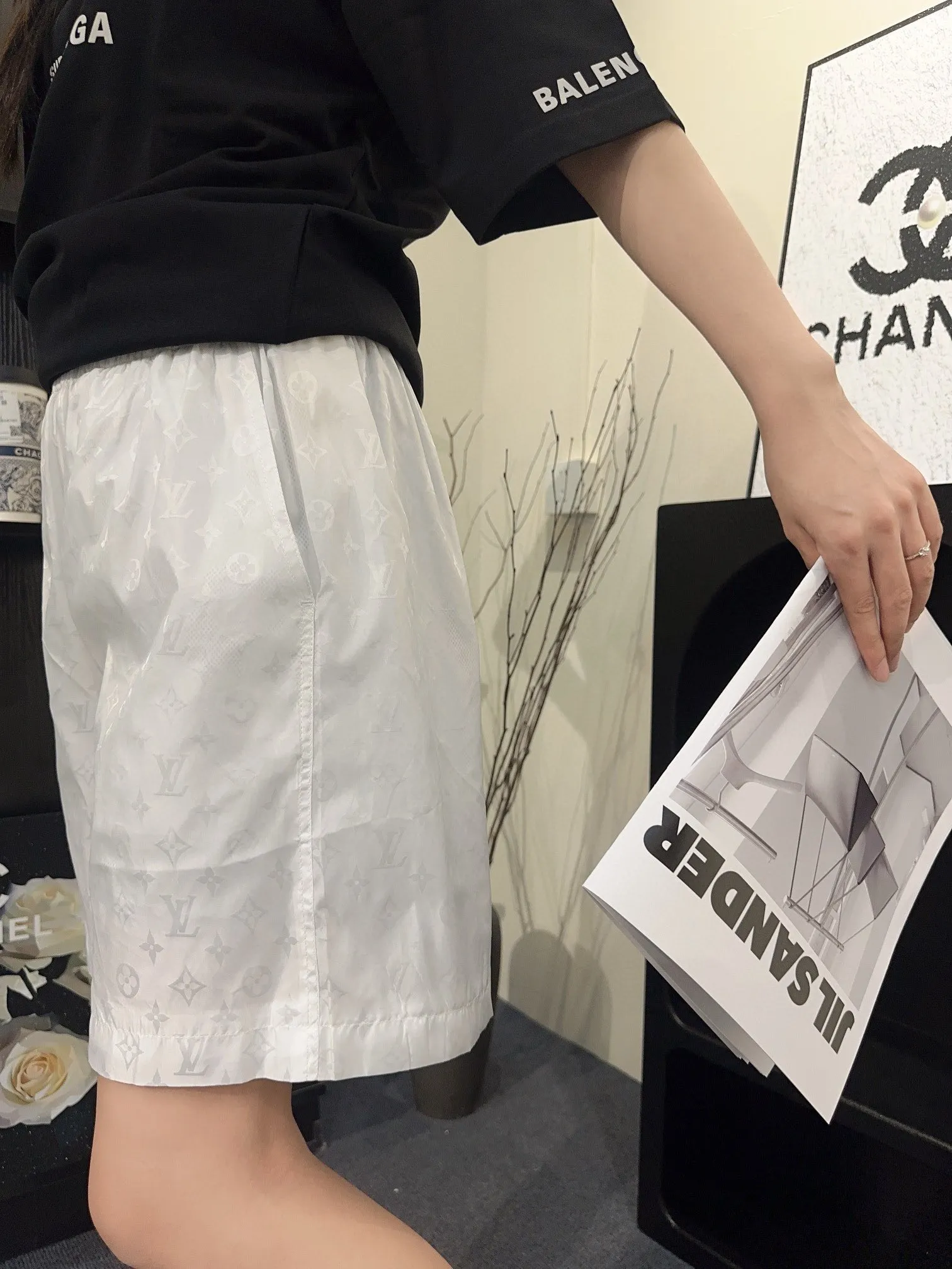 Louis Vuitton/Louis Vuitton Classic dark pattern old flower jacquard beach shorts